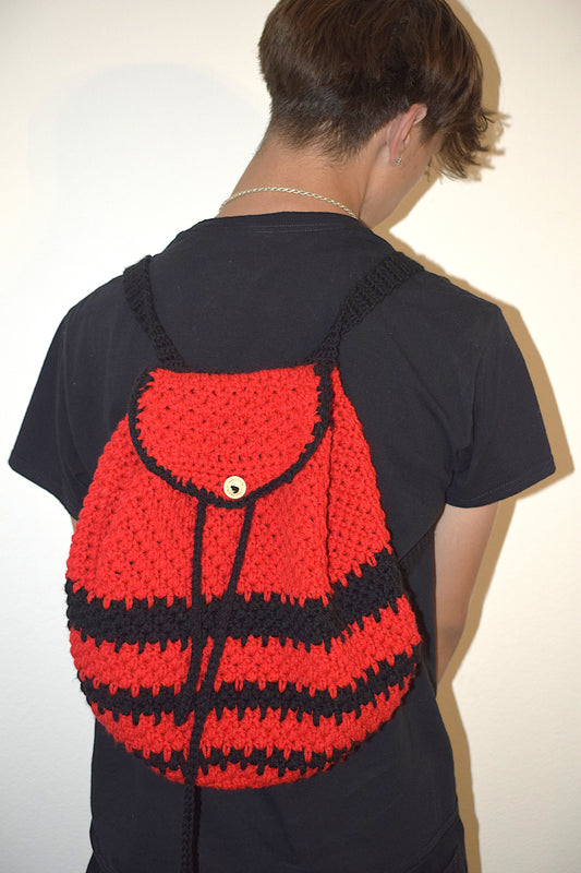 Handmade Crochet Drawstring Backpack – Stylish & Functional (Made to Order)